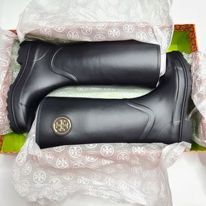 Tory Burch 10 NEW Bright Navy Sarah Logo Rainboots